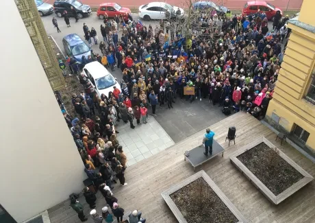 Setkání studentů na podporu Ukrajiny