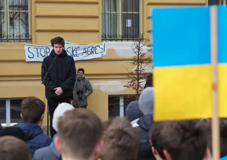 Setkání studentů na podporu Ukrajiny