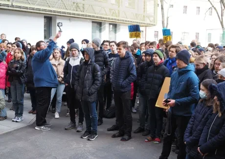 Setkání studentů na podporu Ukrajiny