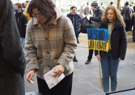 Setkání studentů na podporu Ukrajiny